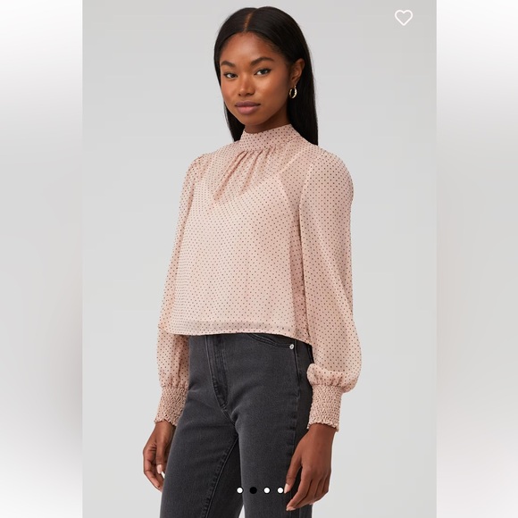 NWT MINKPINK Be Someone Top Blush with Black Polka Dots and Tie Back Neck Sz XS - Picture 3 of 13